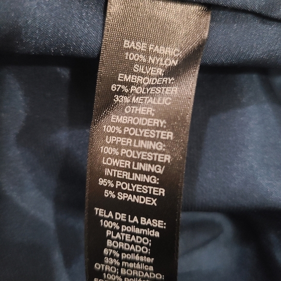 White House Black Market Lace Floral Embroidered Metallic Cocktail Dress - Picture 4 of 4